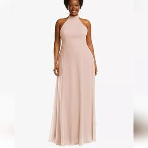 After Six High Neck Halter Backless Maxi Dress Style 1545 Size 10 New Bridesmaid